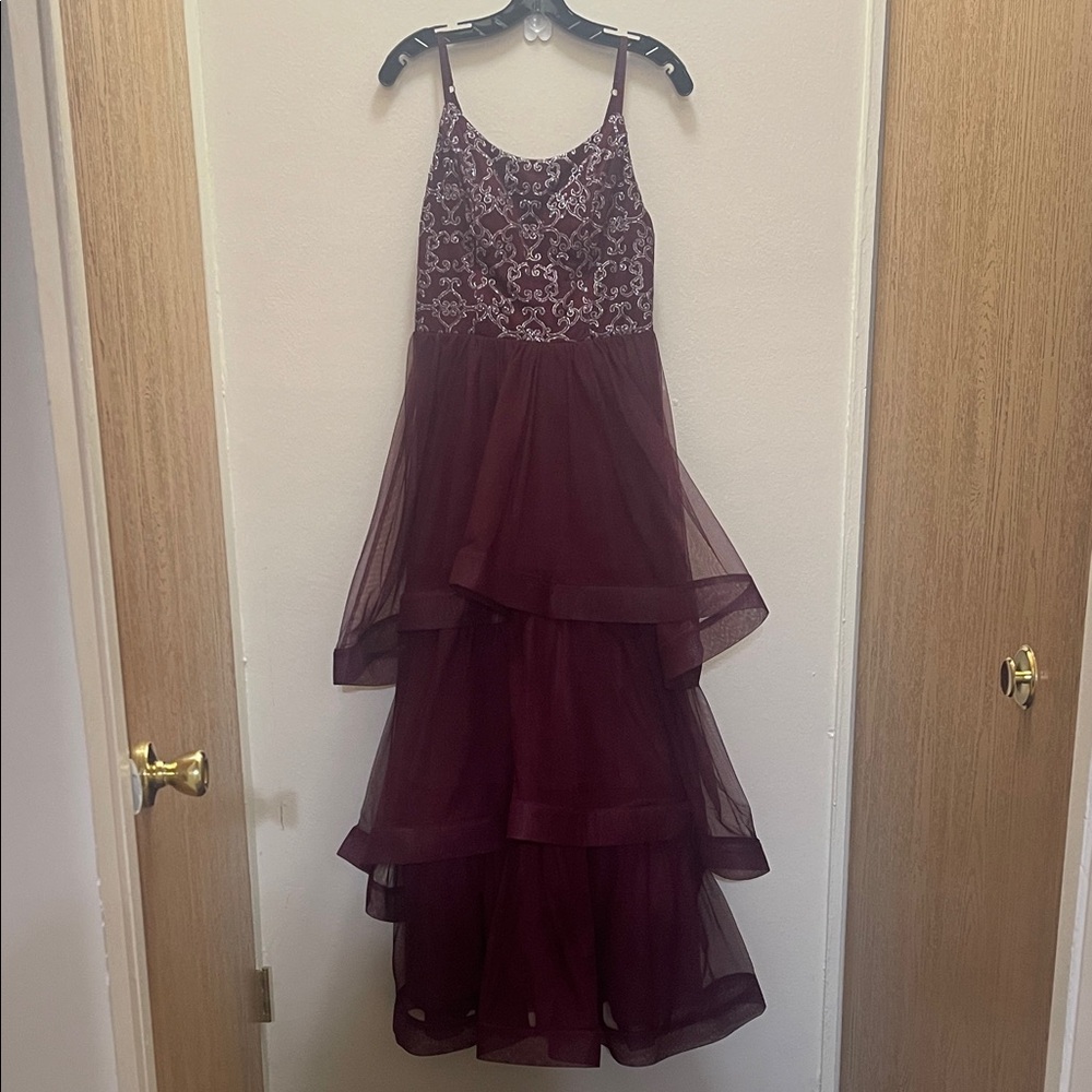 Speechless Wine Layered Maxi Dress